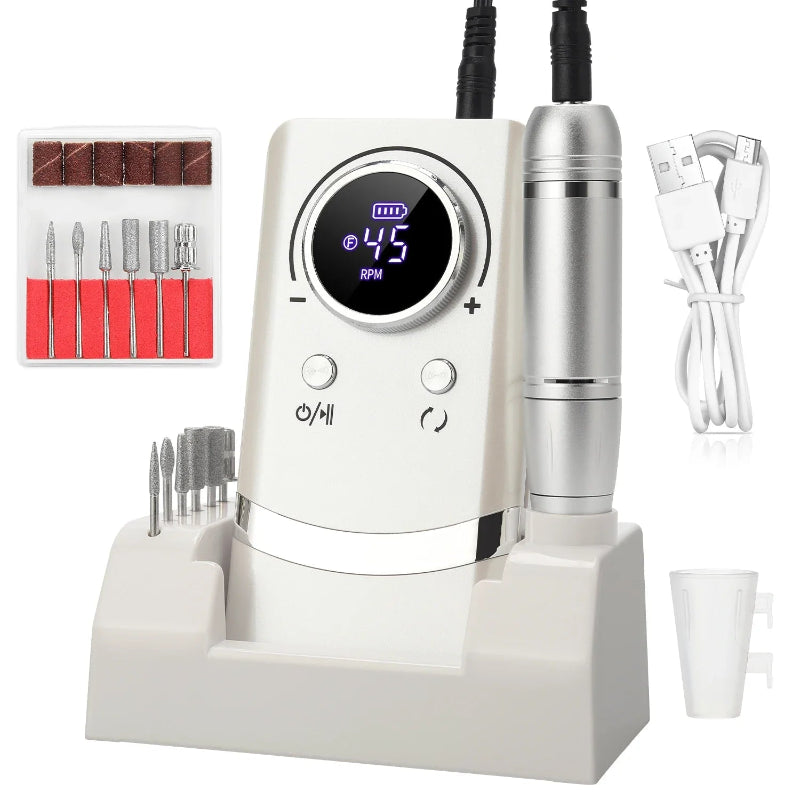 Ponceuse Electrique Ongle Professionnelle blanc