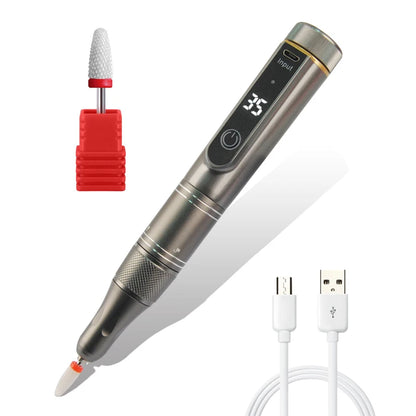 Ponceuse Electrique Ongle Rechargeable gris